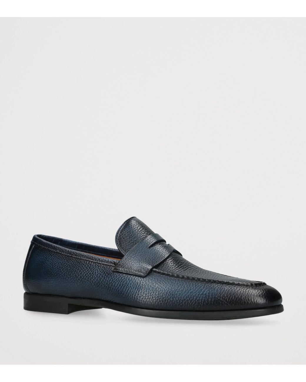 Magnanni Shoes Blue Leather Diezma Ii Loafers for men