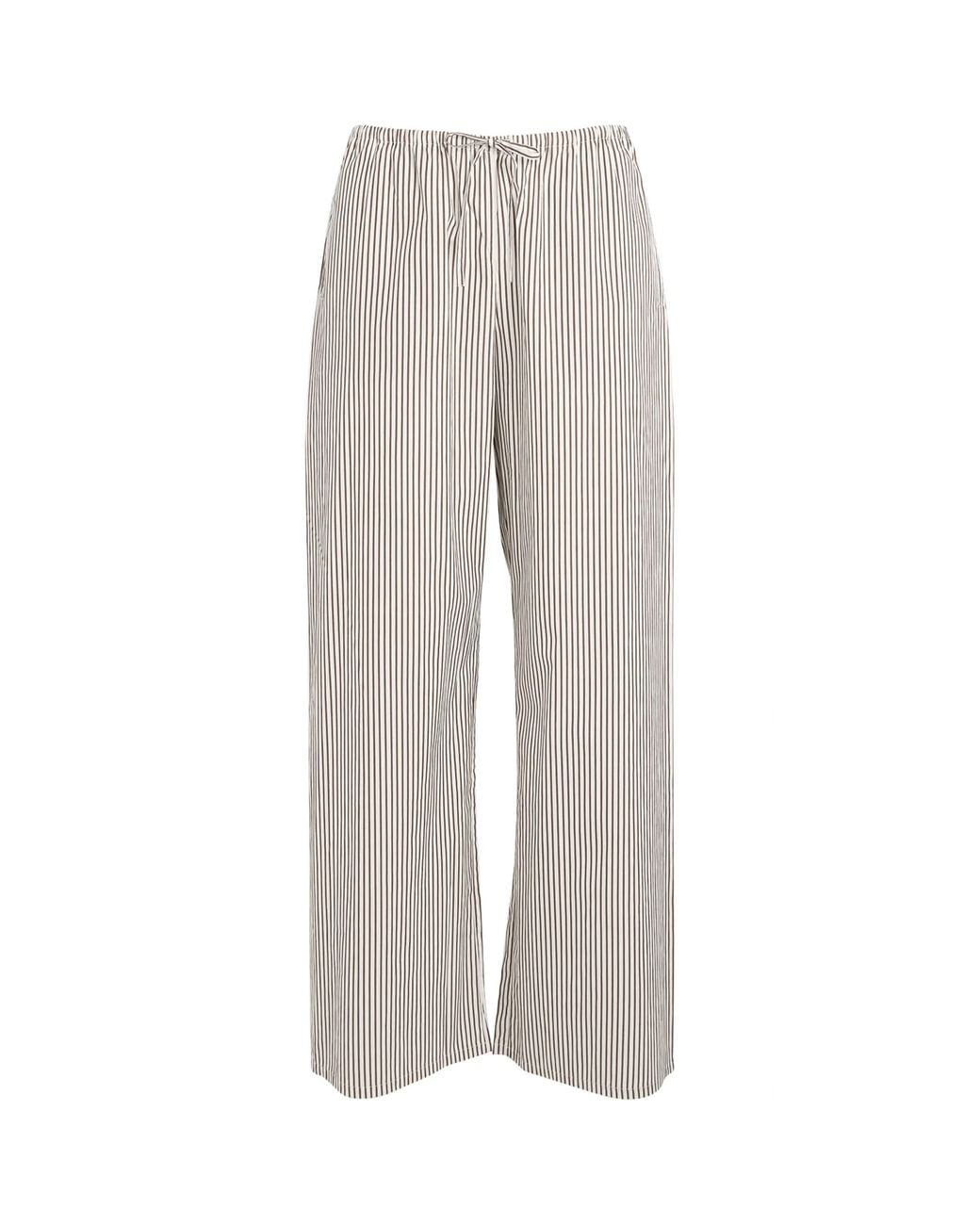 Suzie Kondi Gray Cotton Stripe Pan Trousers