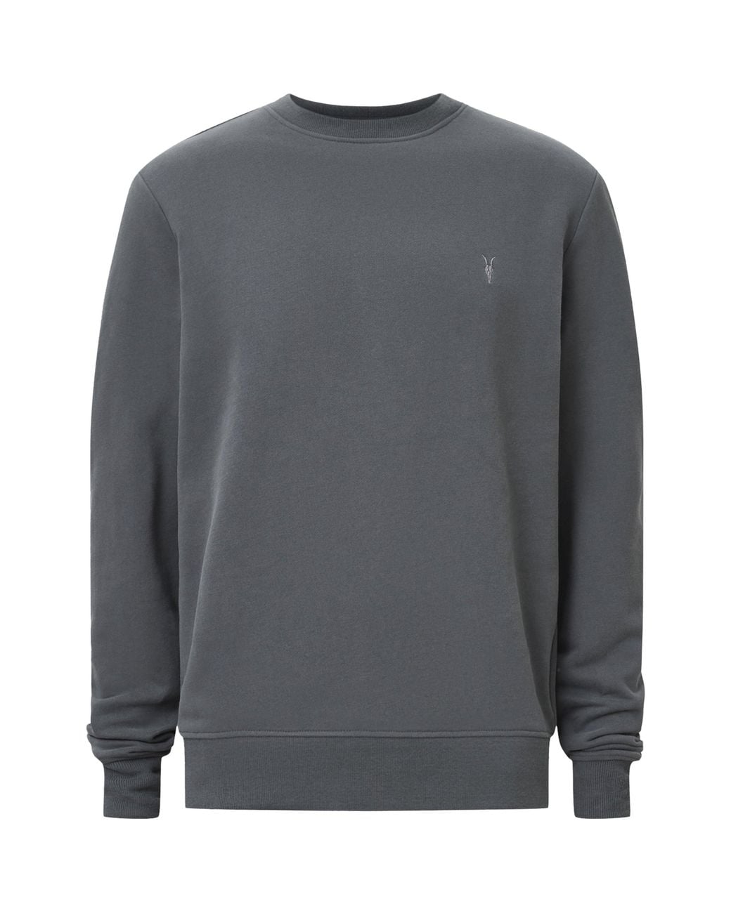 AllSaints Gray Organic Cotton Raven Ramskull Sweatshirt for men