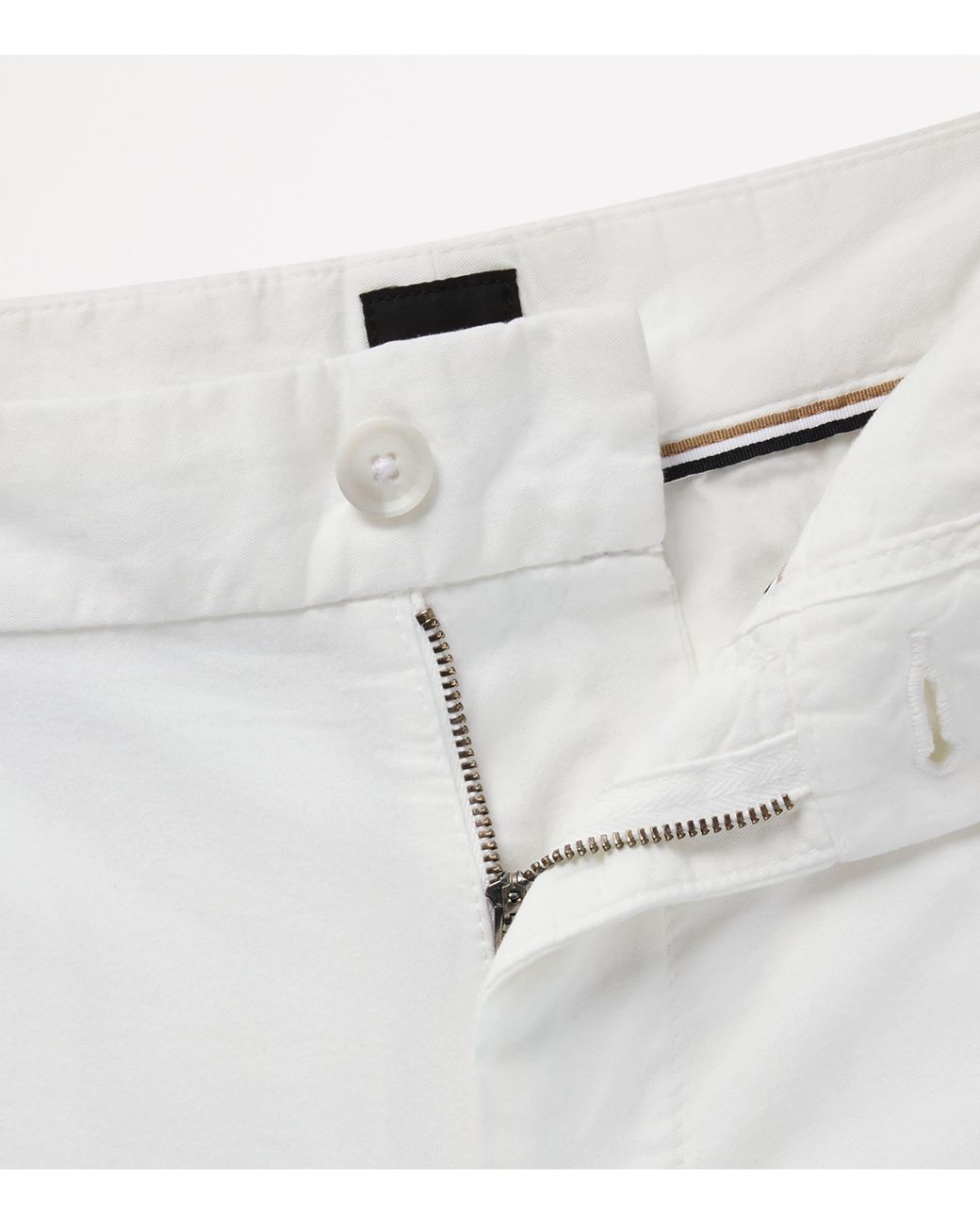 Boss Gray Stretch-Cotton Slim Shorts for men