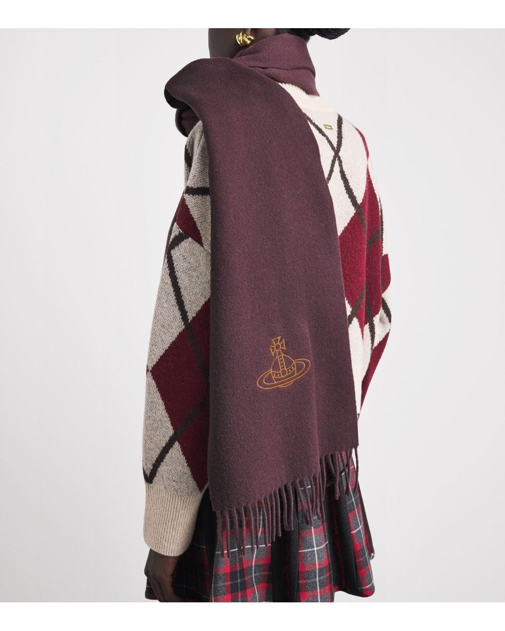 Vivienne Westwood Purple Wool Orb Scarf
