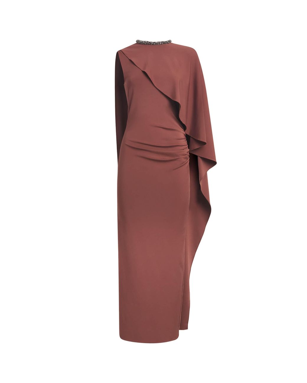 Roland Mouret Red Jersey Crystal-Embellished Column Dress