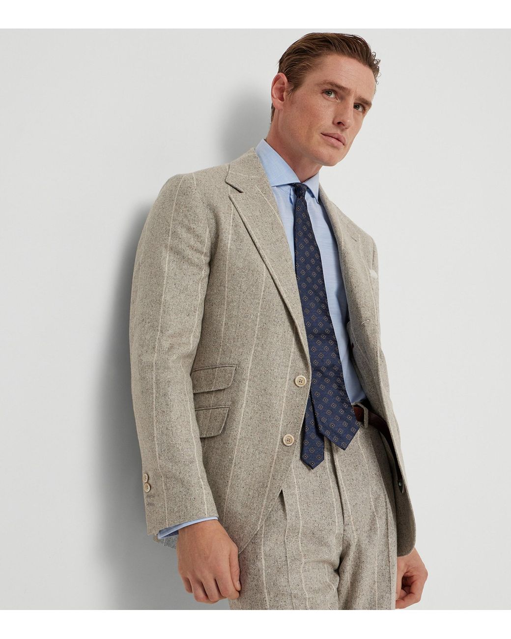 Brunello Cucinelli Blue Cotton Oxford Shirt for men