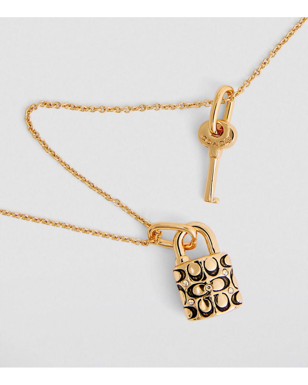 COACH®  Signature Padlock And Key Necklace