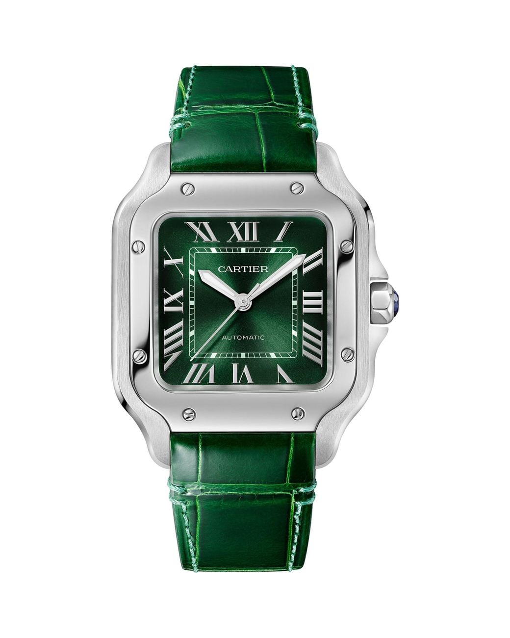 Cartier Gray Steel Santos De Watch for men