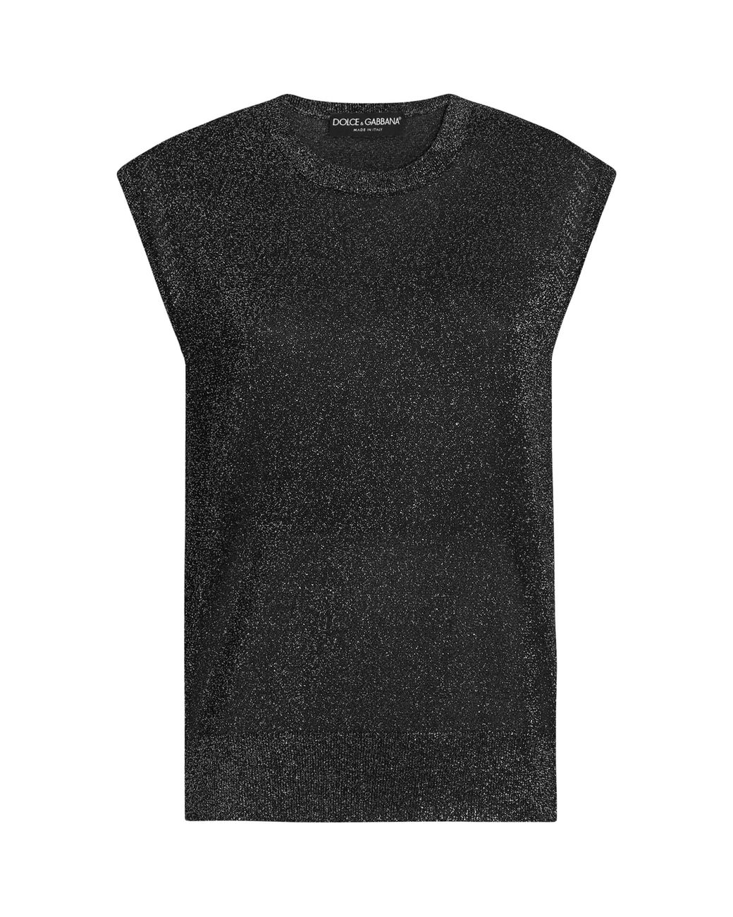 Dolce & Gabbana Black Metallic-Trim Tank Top