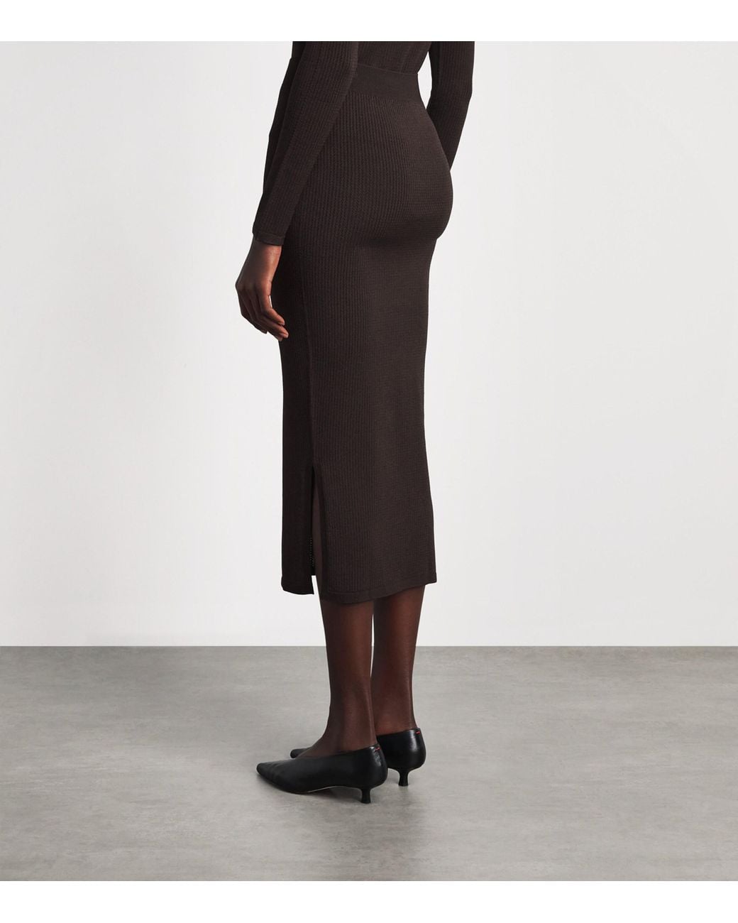 Wolford Brown Wool-Blend Seamless Midi Skirt