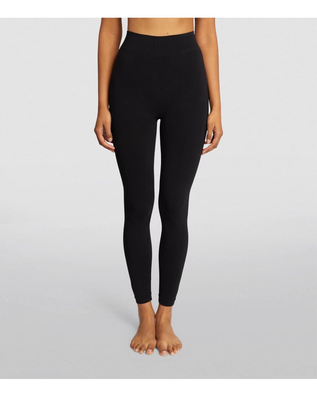 Falke Black Cotton Seamless Leggings