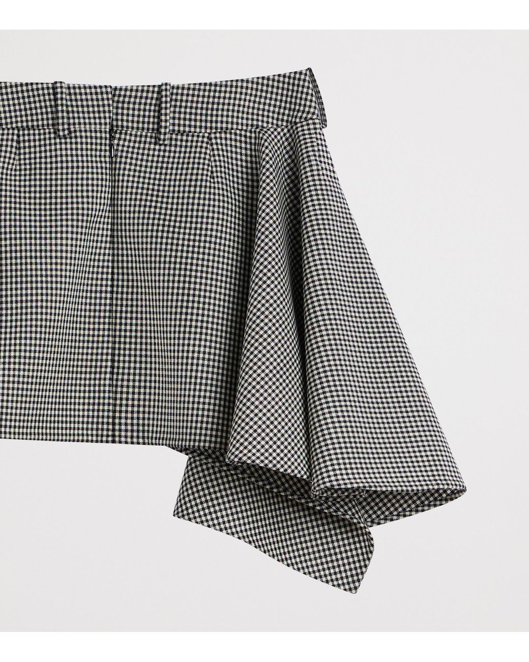 Givenchy Gray Wool Houndstooth Slashed Mini Skirt