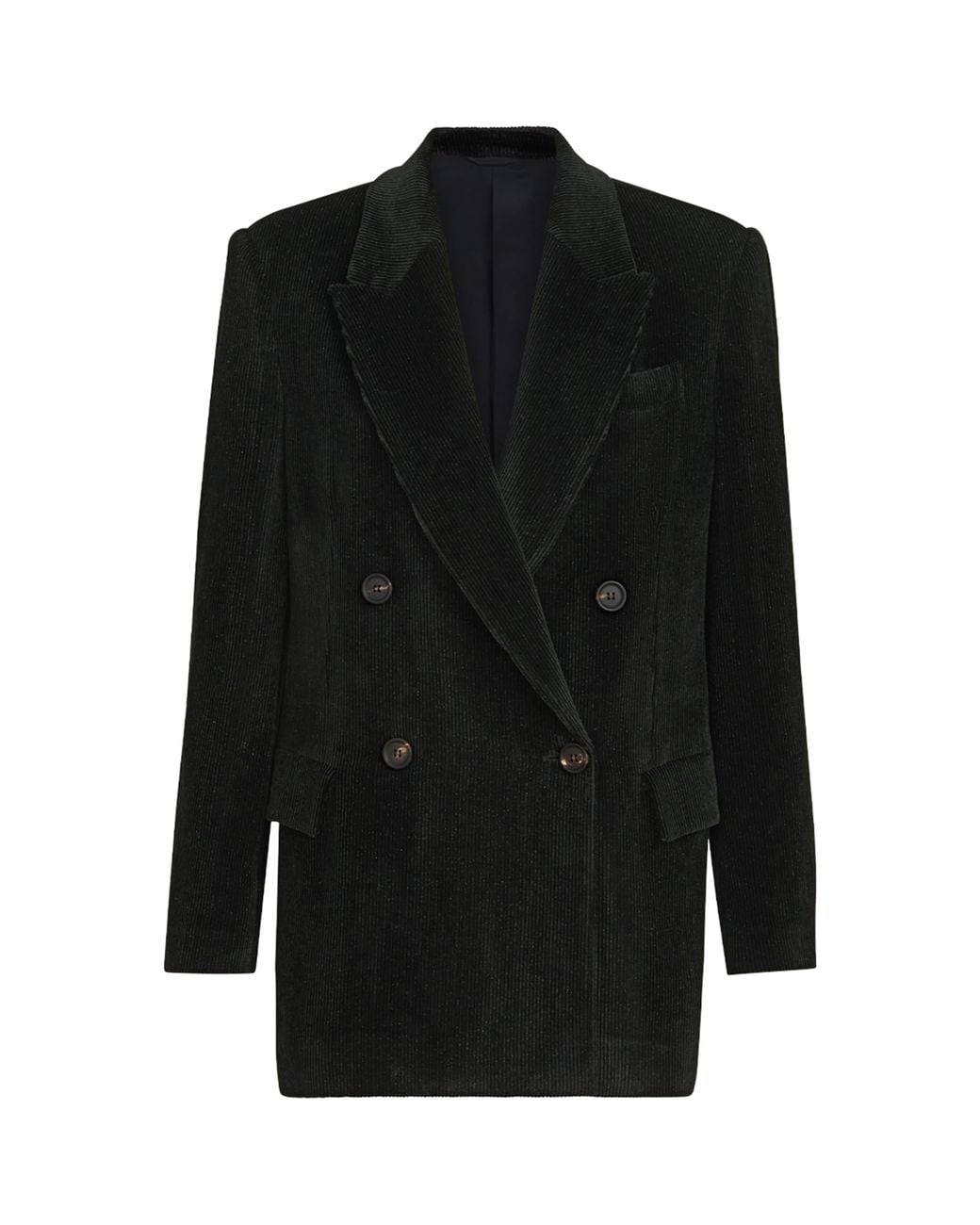 Brunello Cucinelli Black Embellished Corduroy Blazer