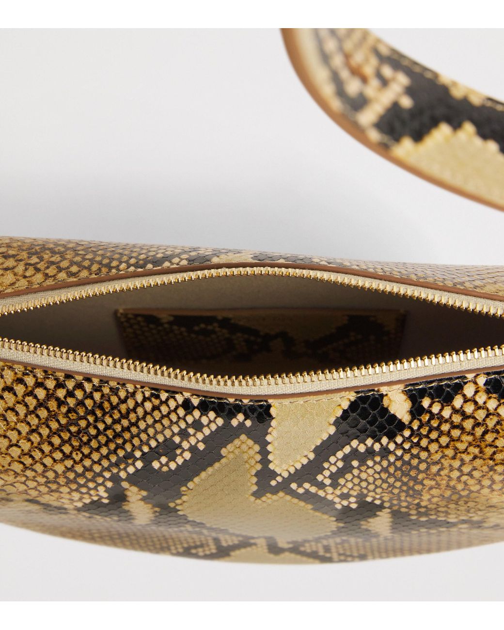 Joseph Metallic Leather Snake-Embossed Bean Shoulder Bag