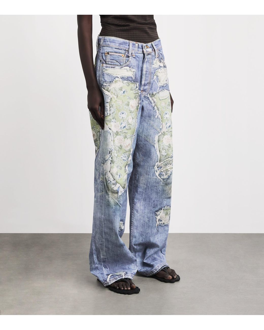 Acne Blue Trompe-L'Oeil Wide-Leg Jeans