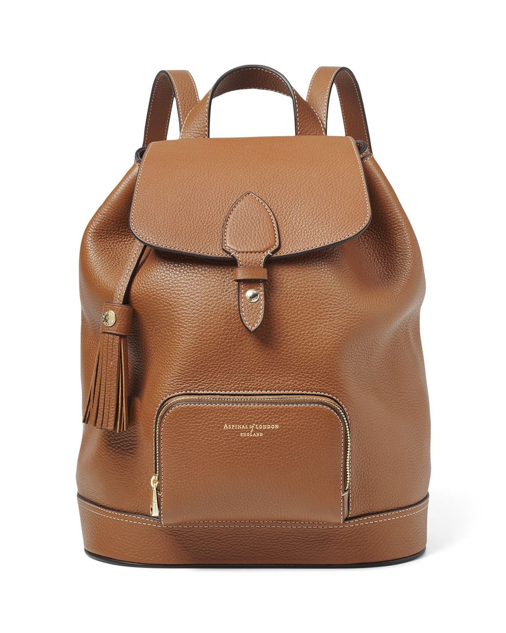 Aspinal Brown Small Leather Hudson Backpack