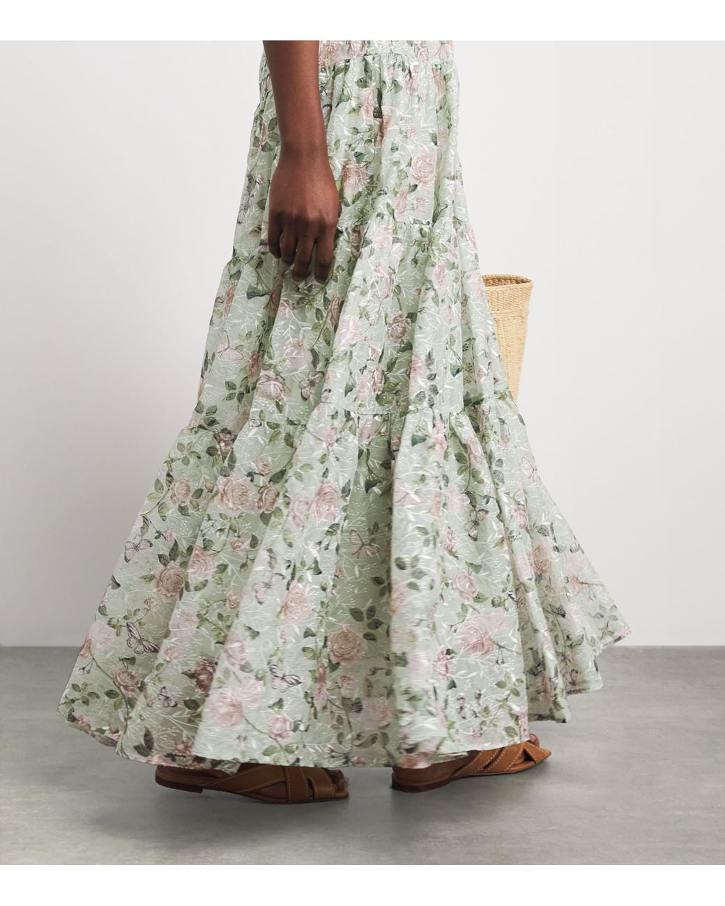 Alice + Olivia White Embroidered Floral Maura Maxi Dress
