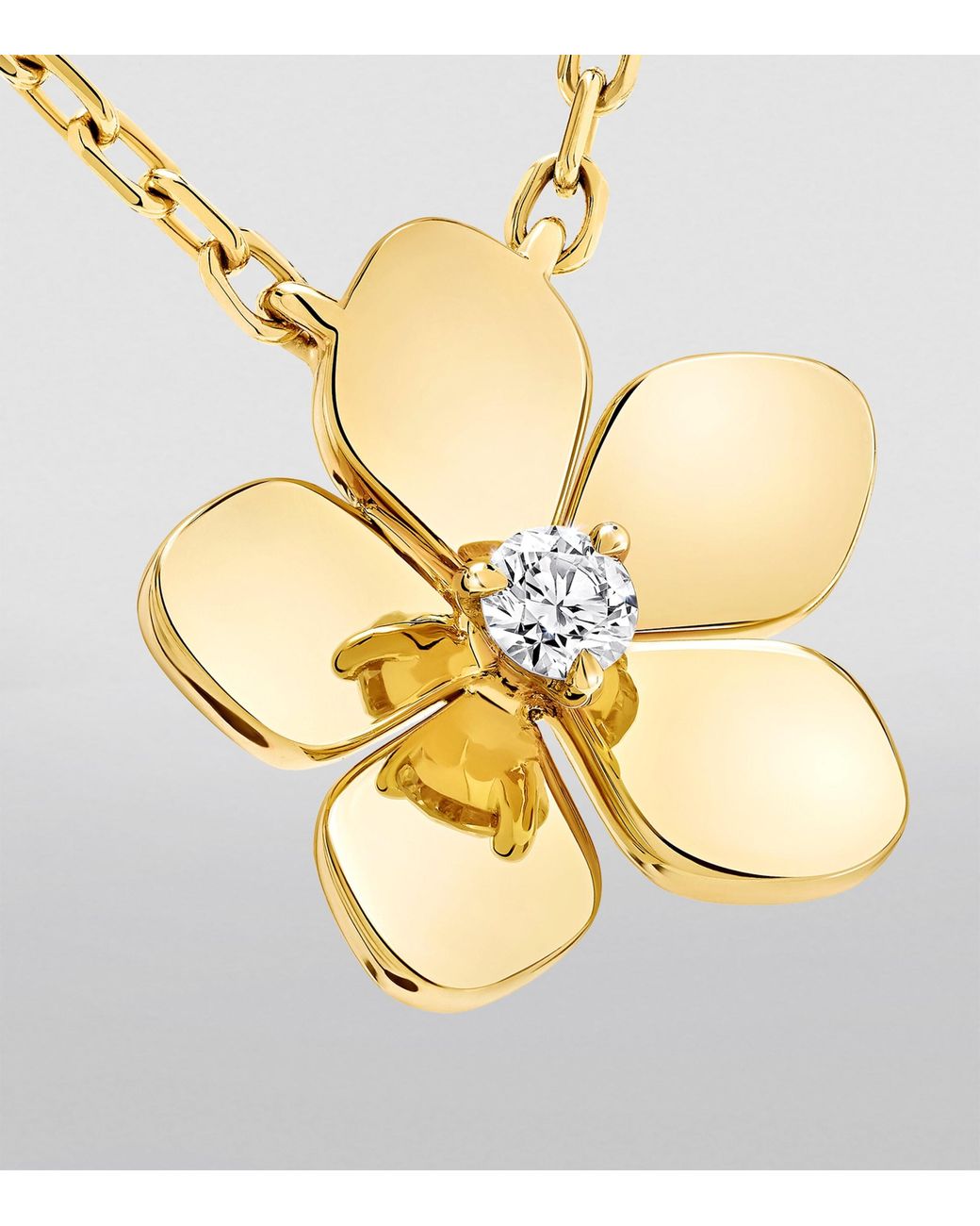 Graff Metallic And Diamond Mini Wild Flower Pendant Necklace