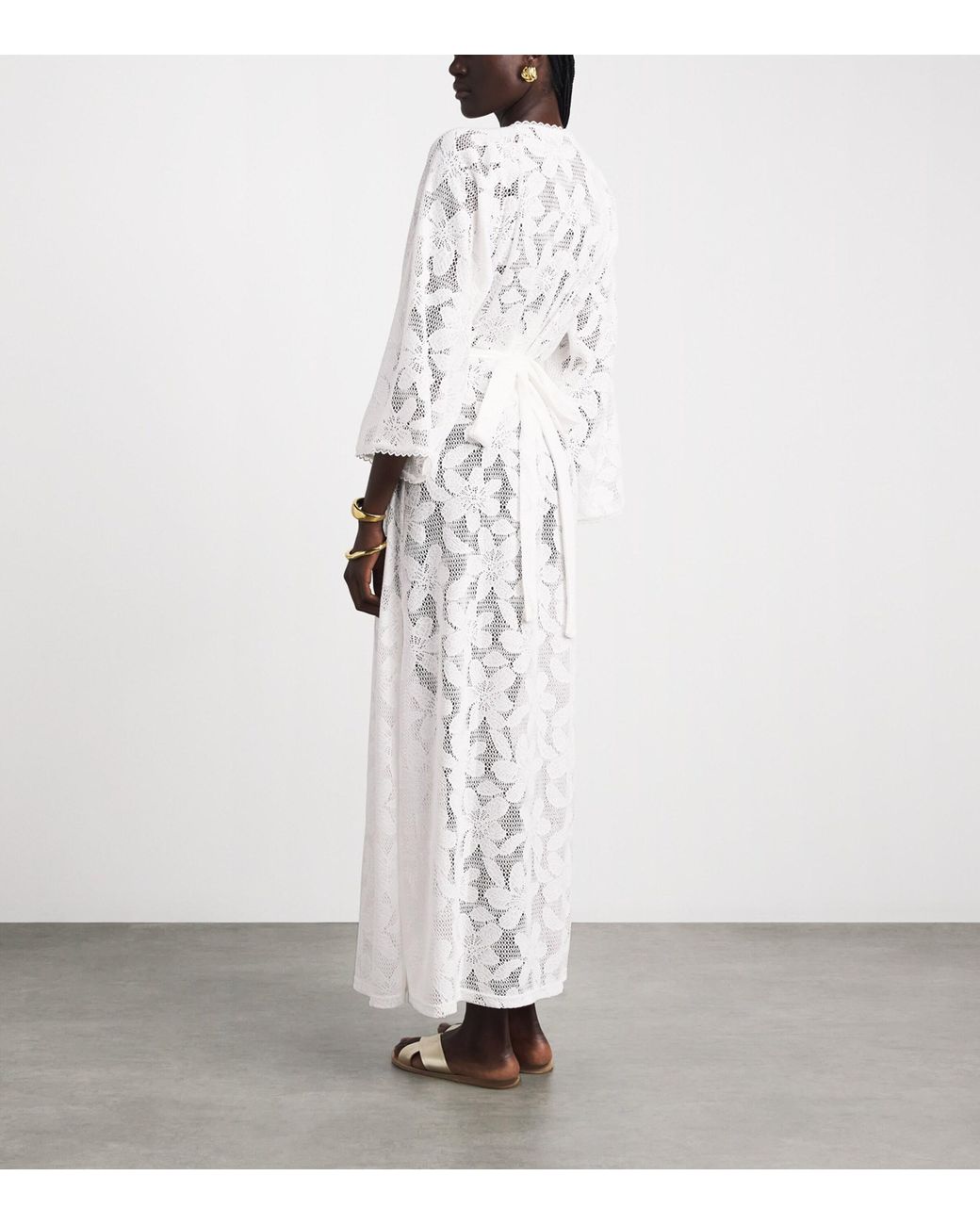Melissa Odabash White Cotton-Blend Tie Nina Kaftan