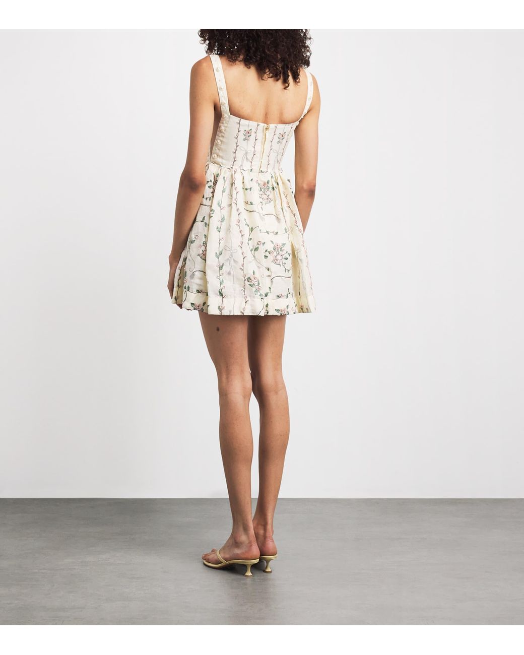 Agua Bendita Natural Linen Mielero Navegante Mini Dress
