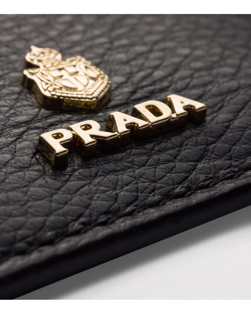 Prada Black Leather Logo Card Holder