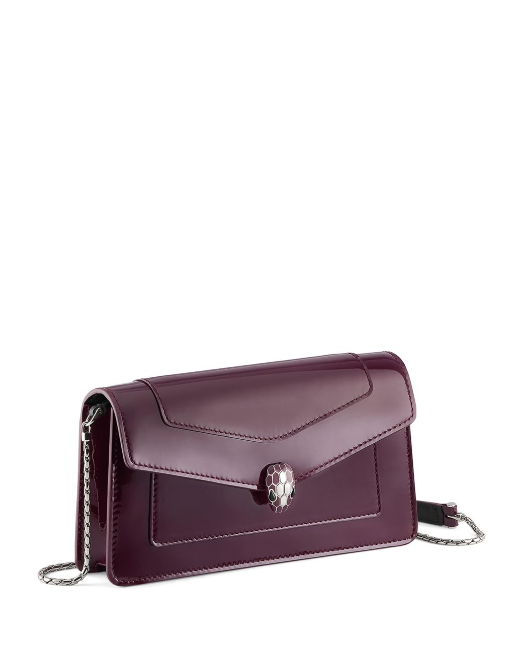 BVLGARI Purple Leather Serpenti Forever Chain Wallet