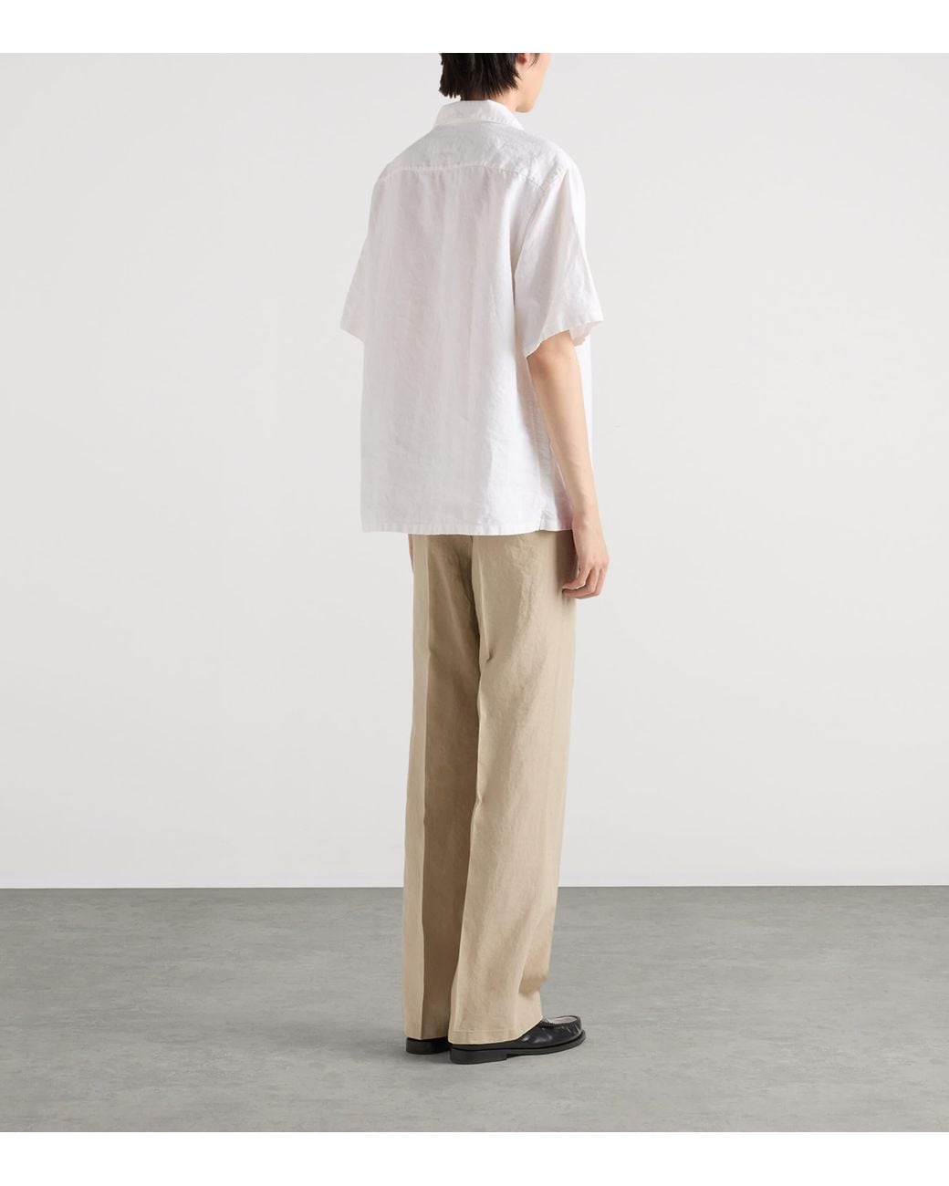 Prada Natural Linen Wide-Leg Trousers