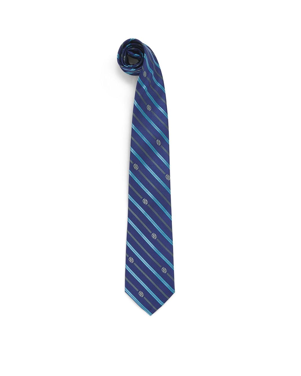 Drole de Monsieur Blue Silk Stripe Tie for men