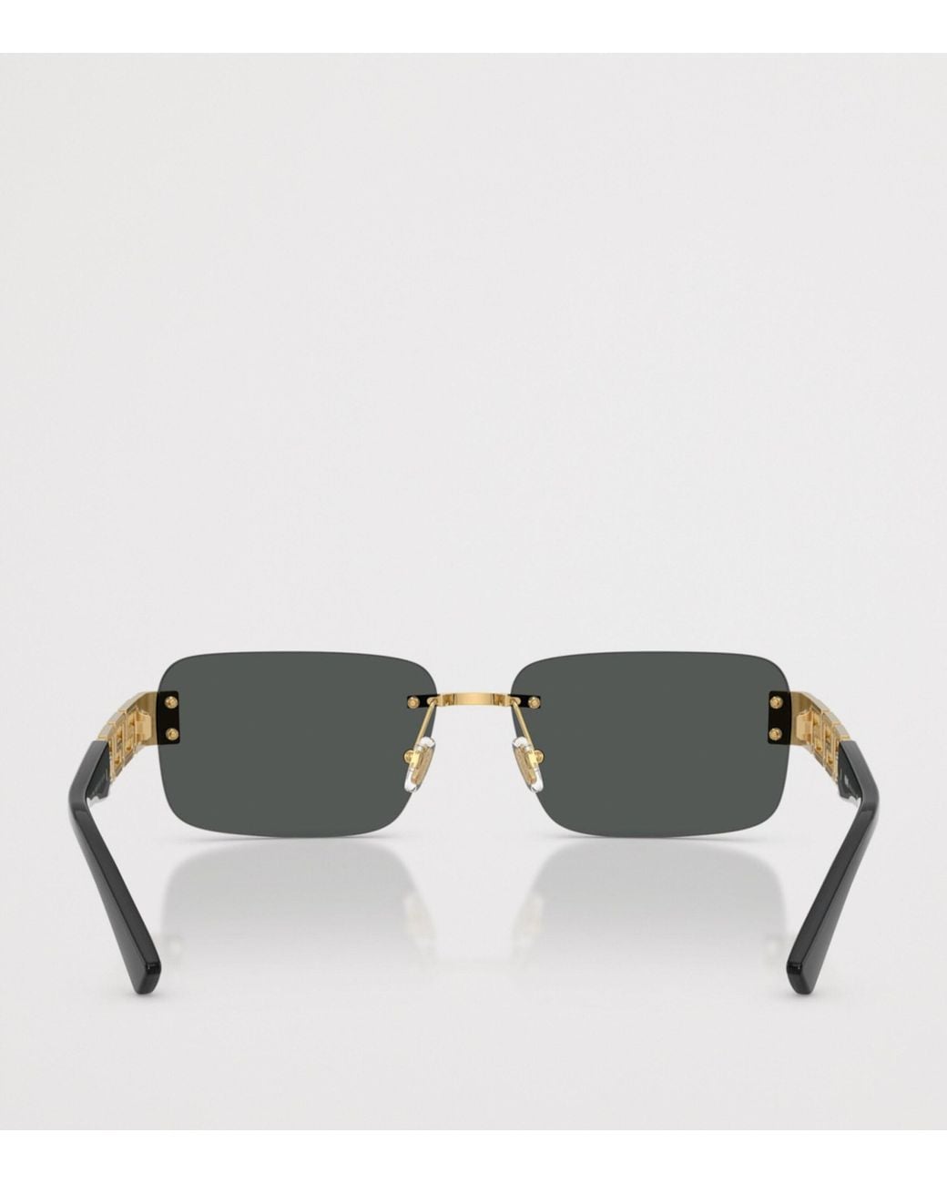 Versace Gray Metal Rectangular Sunglasses
