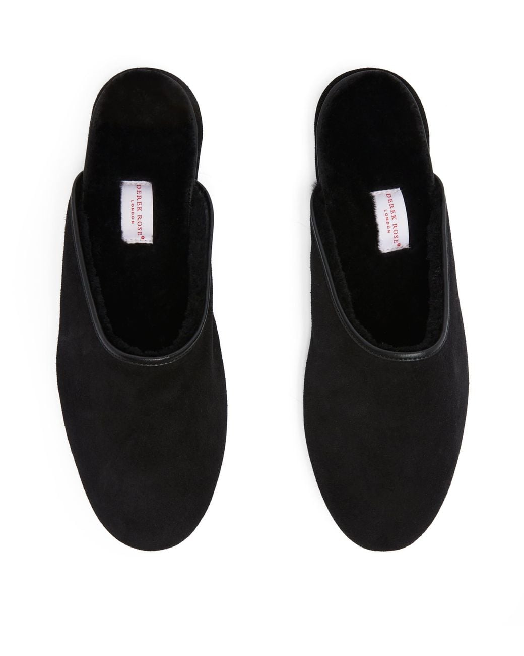 Derek Rose Black Suede Douglas Slippers for men