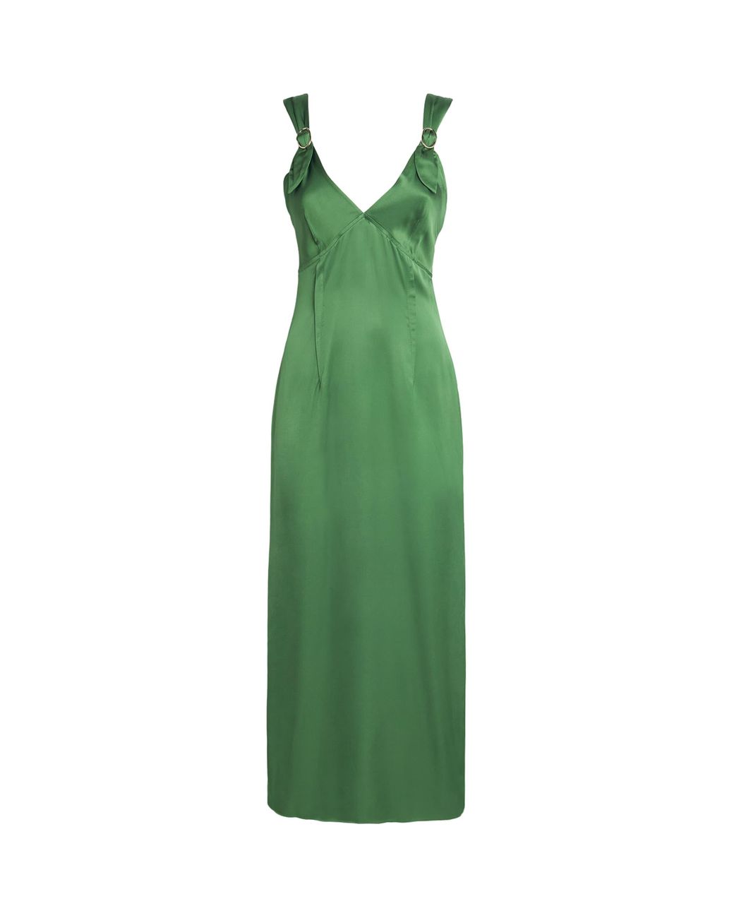Sandro Satin Maxi Dress in Green | Lyst