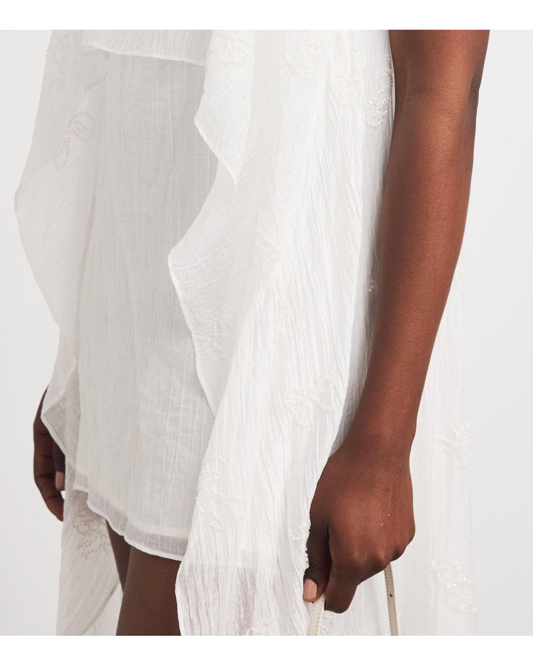 Staud White Embellished Valencia Mini Dress