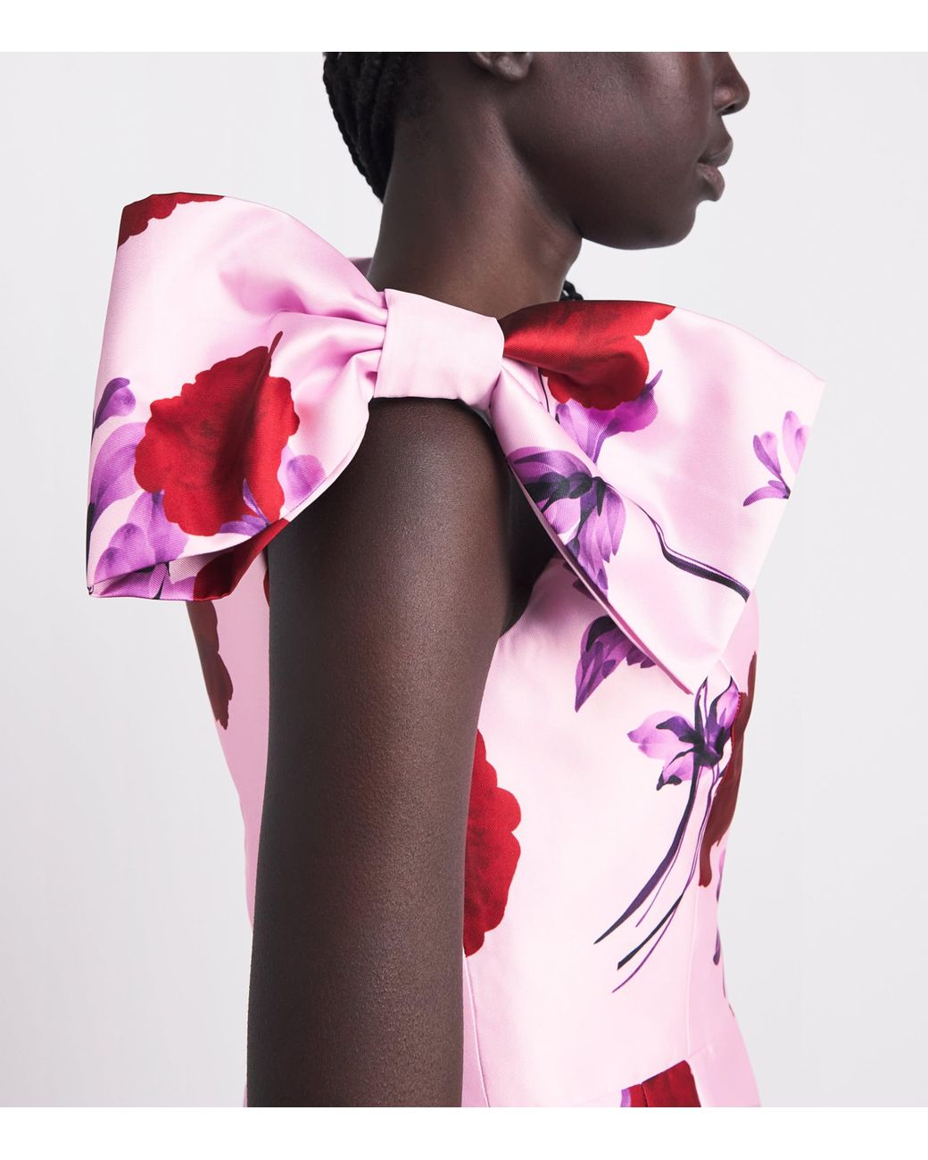 Rebecca Vallance Pink Off-Shoulder Melora Midi Dress