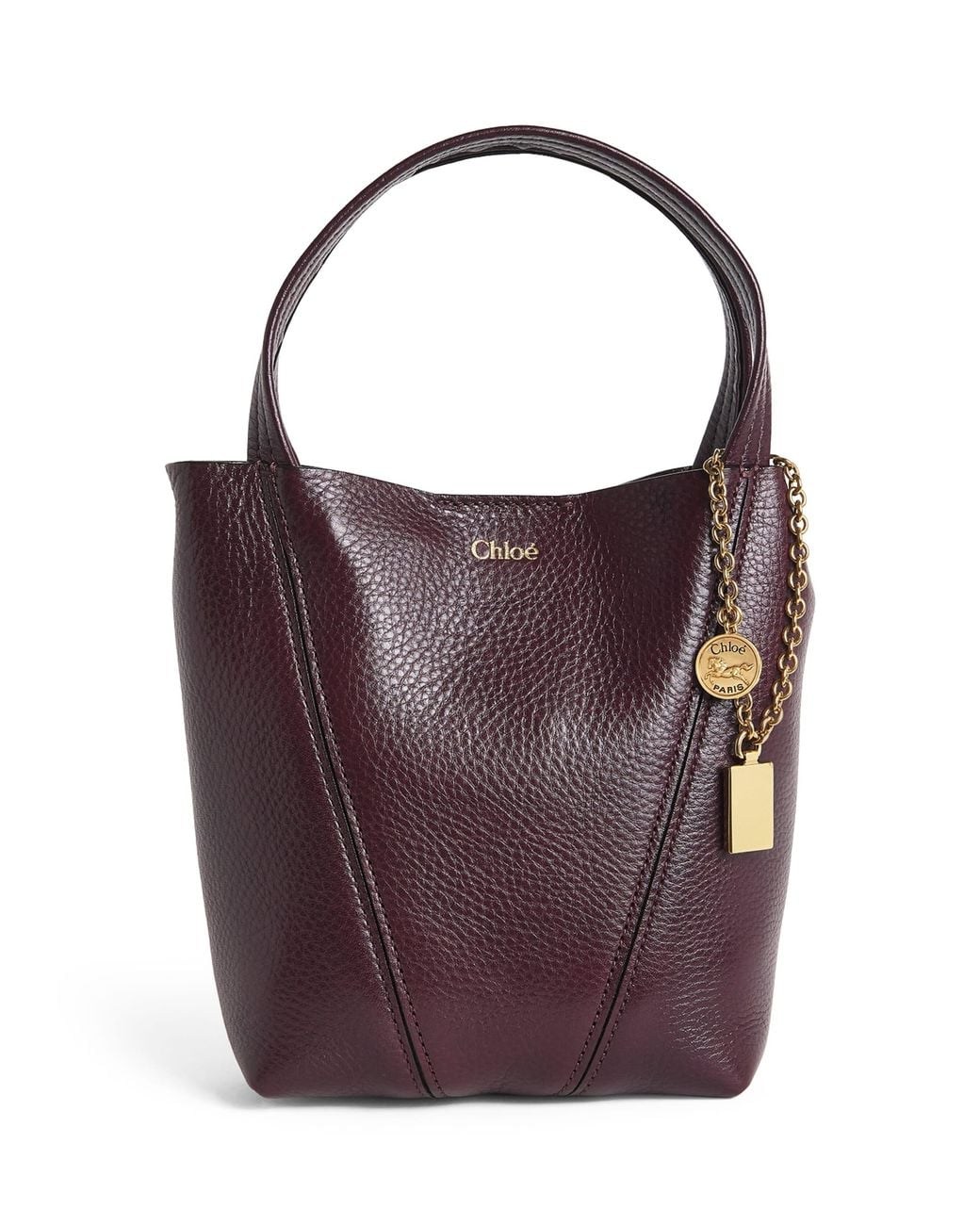 Chloé Purple Small Leather Spin Tote Bag
