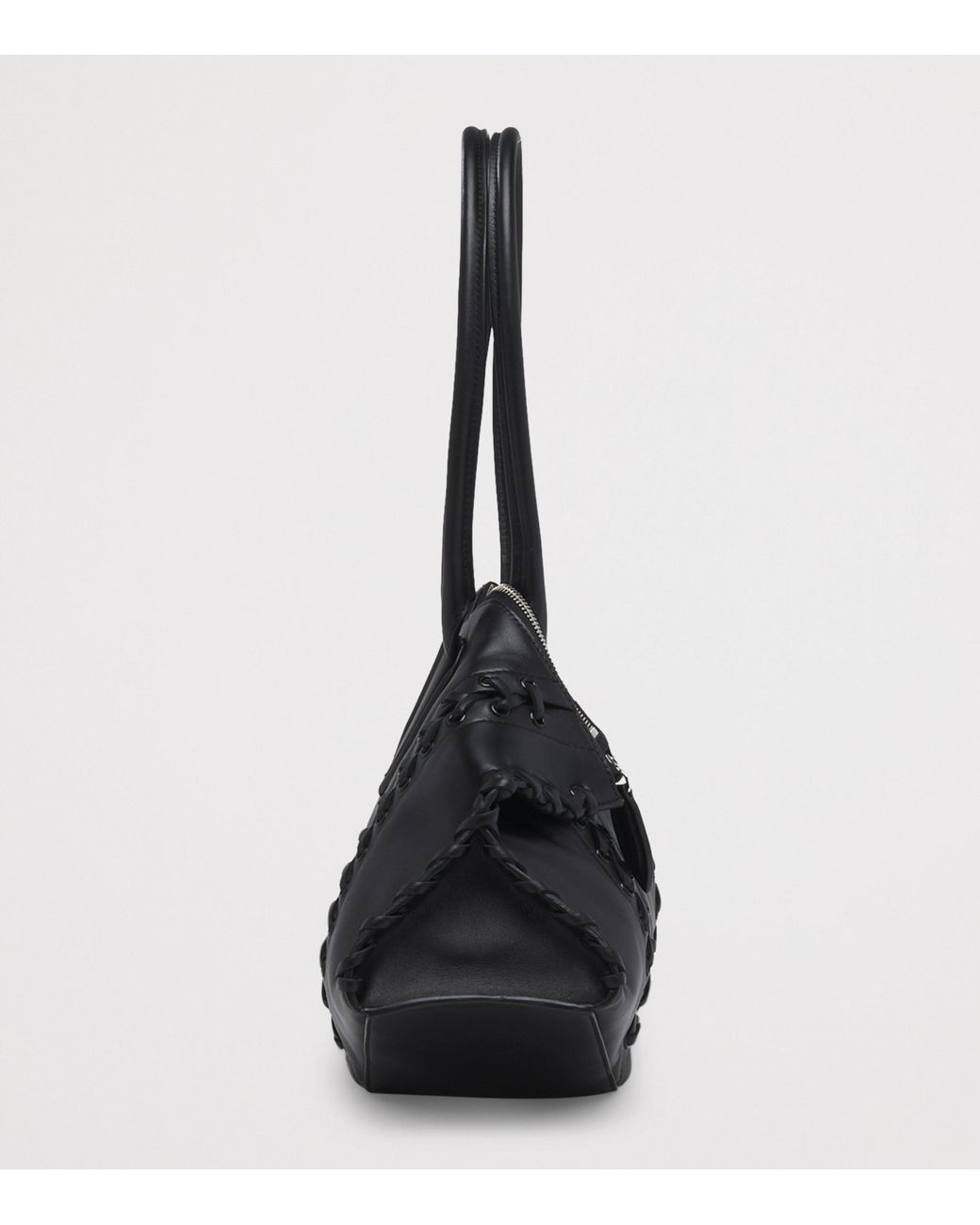 McQueen Black Leather Manta Top-Handle Bag