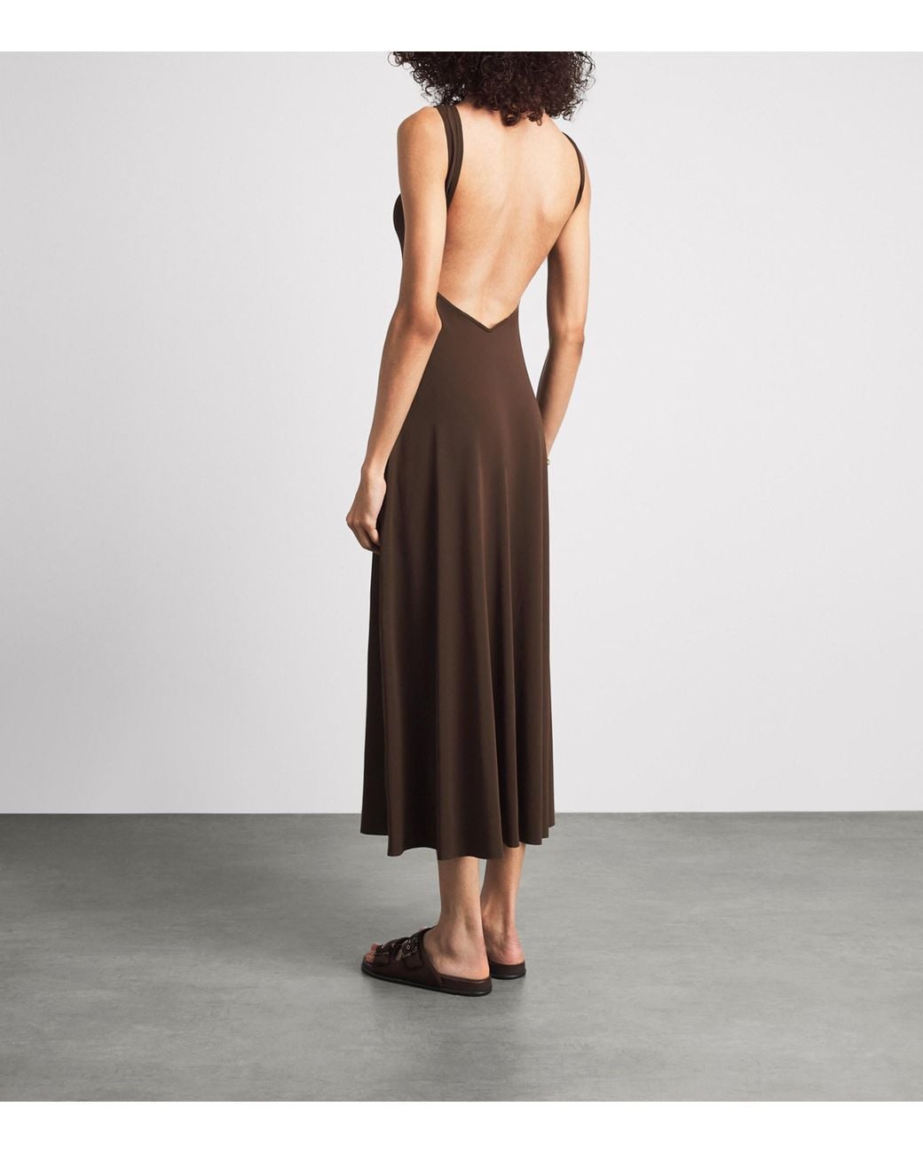 Eres Brown Jersey Sculpture Midi Dress