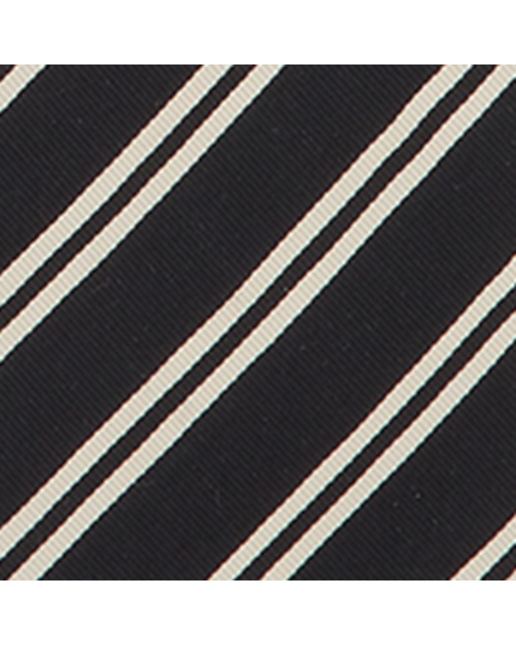 Saint Laurent White Silk Striped Tie for men