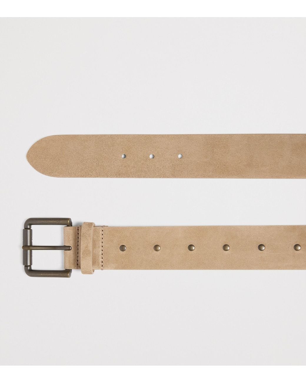 Max Mara Natural Suede Double-Buckle Belt