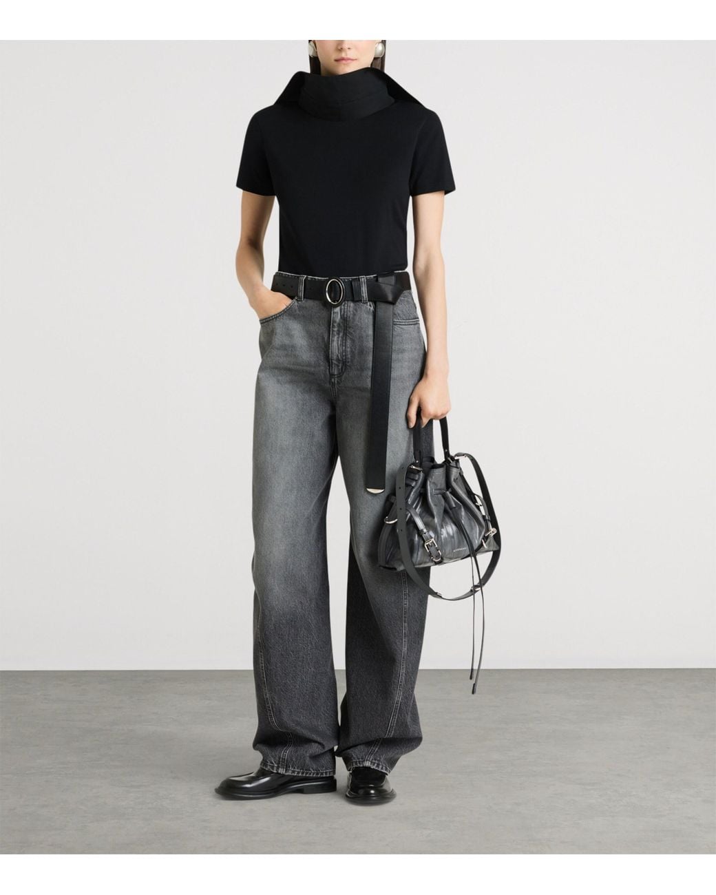 Givenchy Black Cotton Reverse Collar T-Shirt