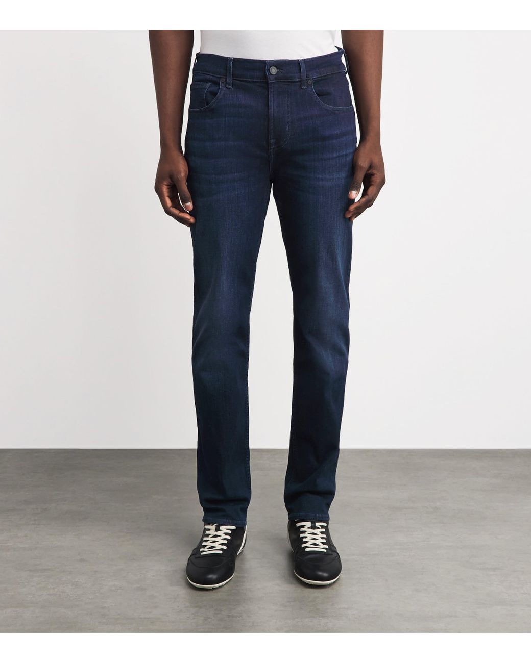 7 For All Mankind Blue Slimmy Lux Performance Plus Jeans for men