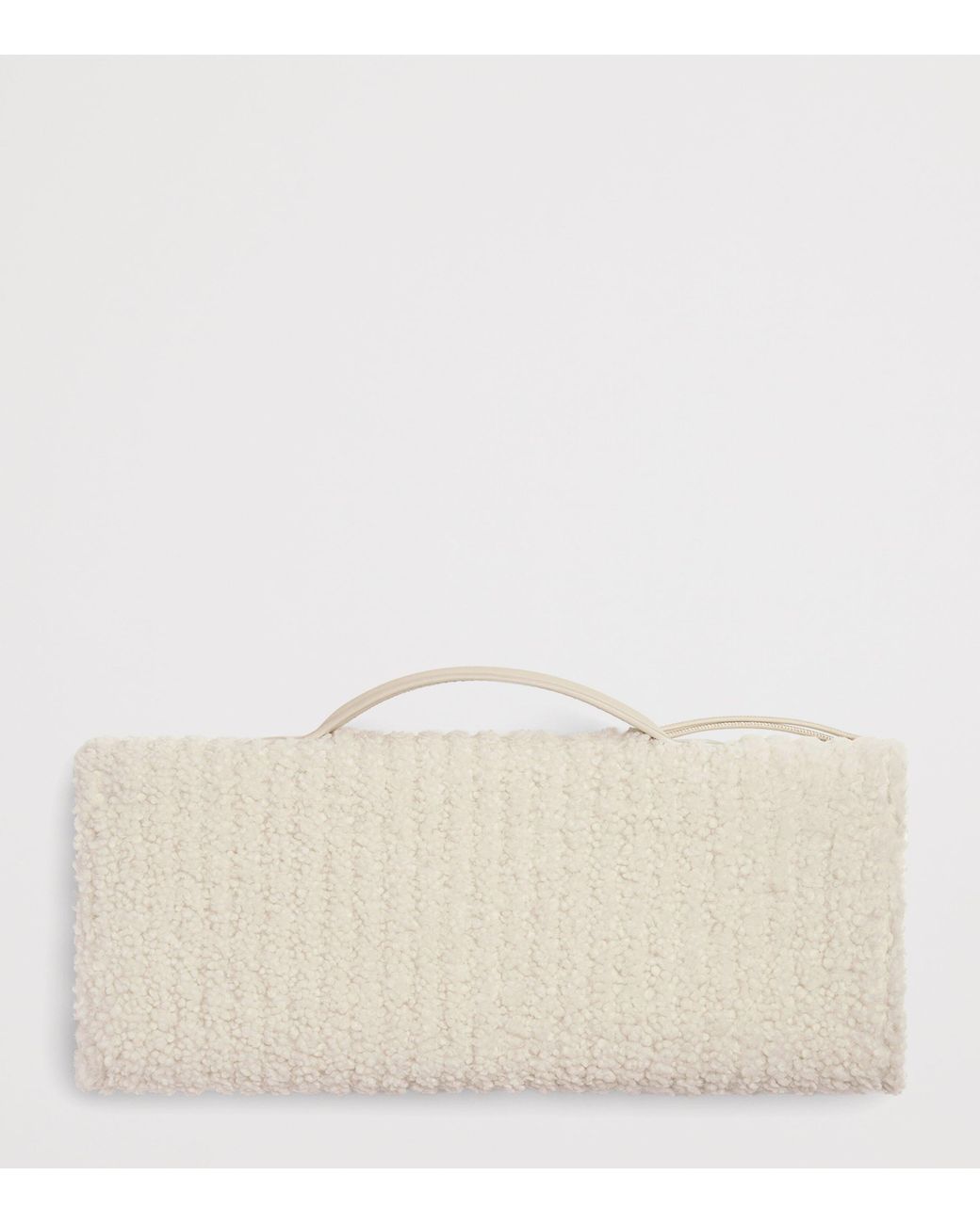 Bottega Veneta Natural Shearling Andiamo Clutch Bag