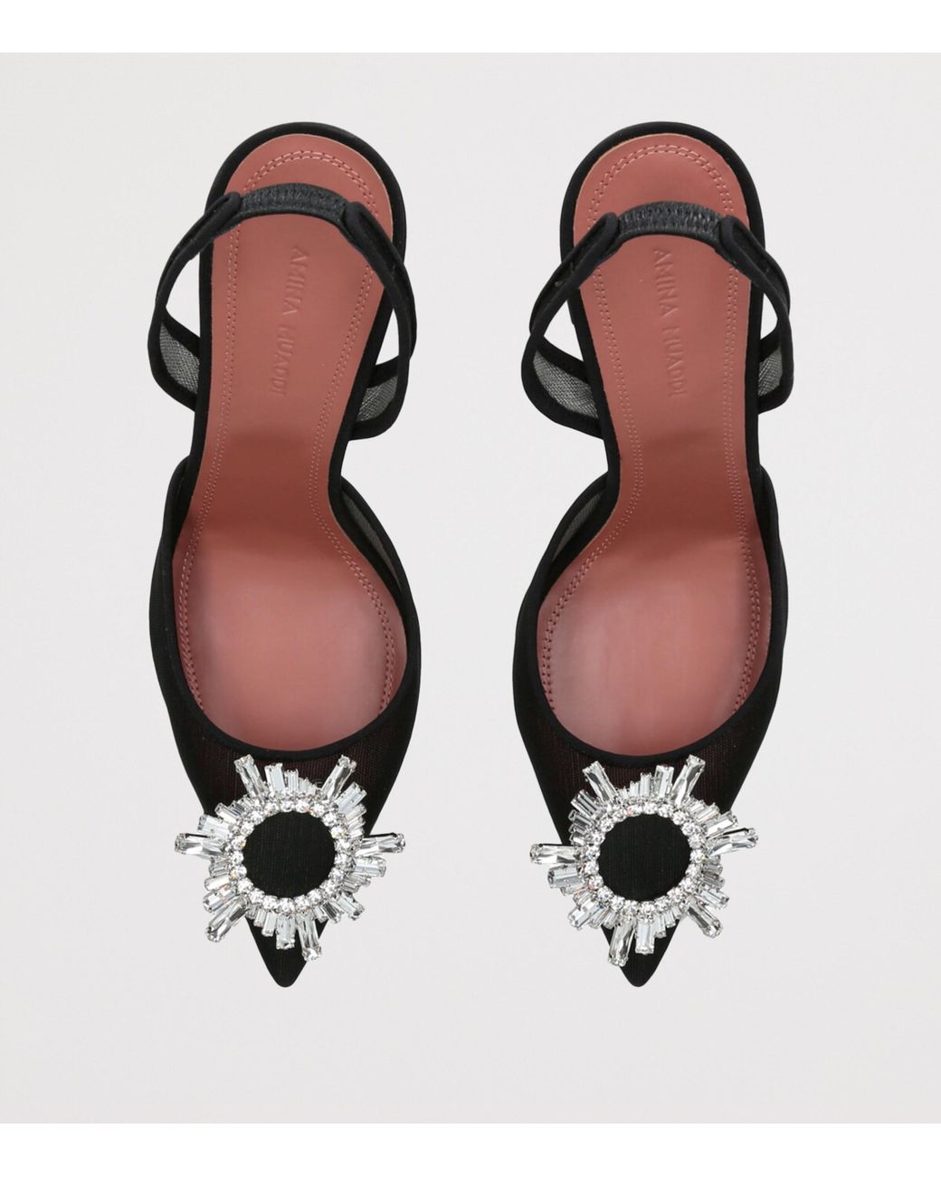 AMINA MUADDI Black Mesh Begum Slingback Pumps 95