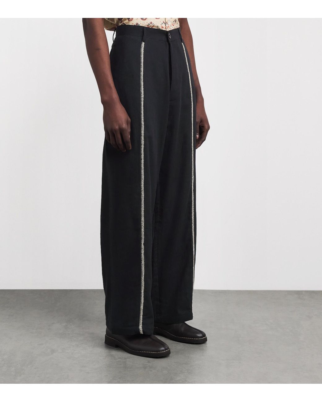Kartik Research Black Wool Manari Trousers for men
