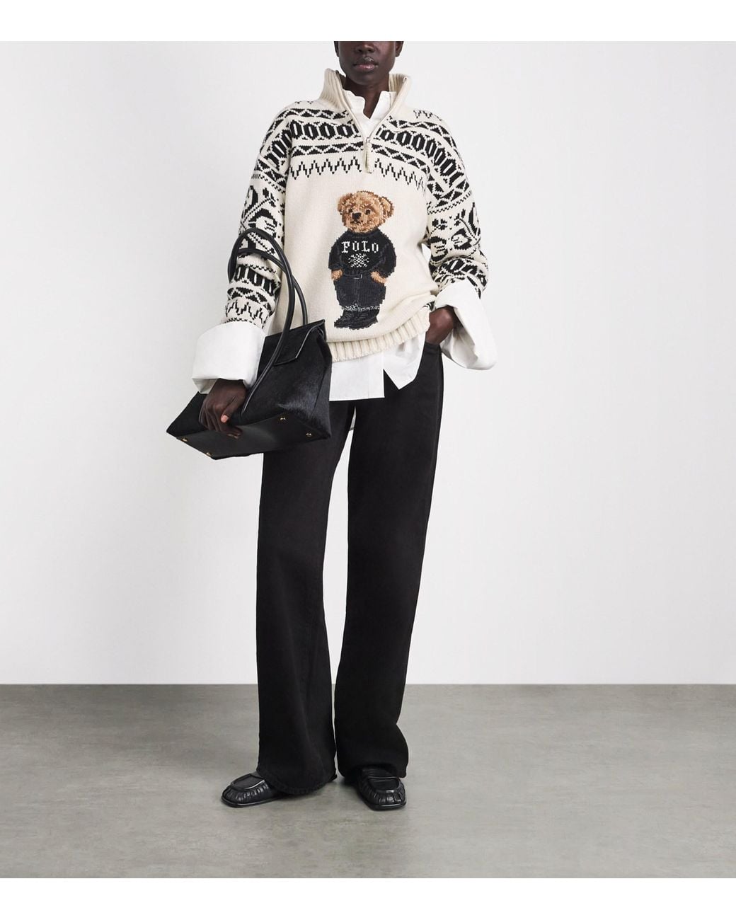 Polo Ralph Lauren White Wool-Cashmere Polo Bear Sweater