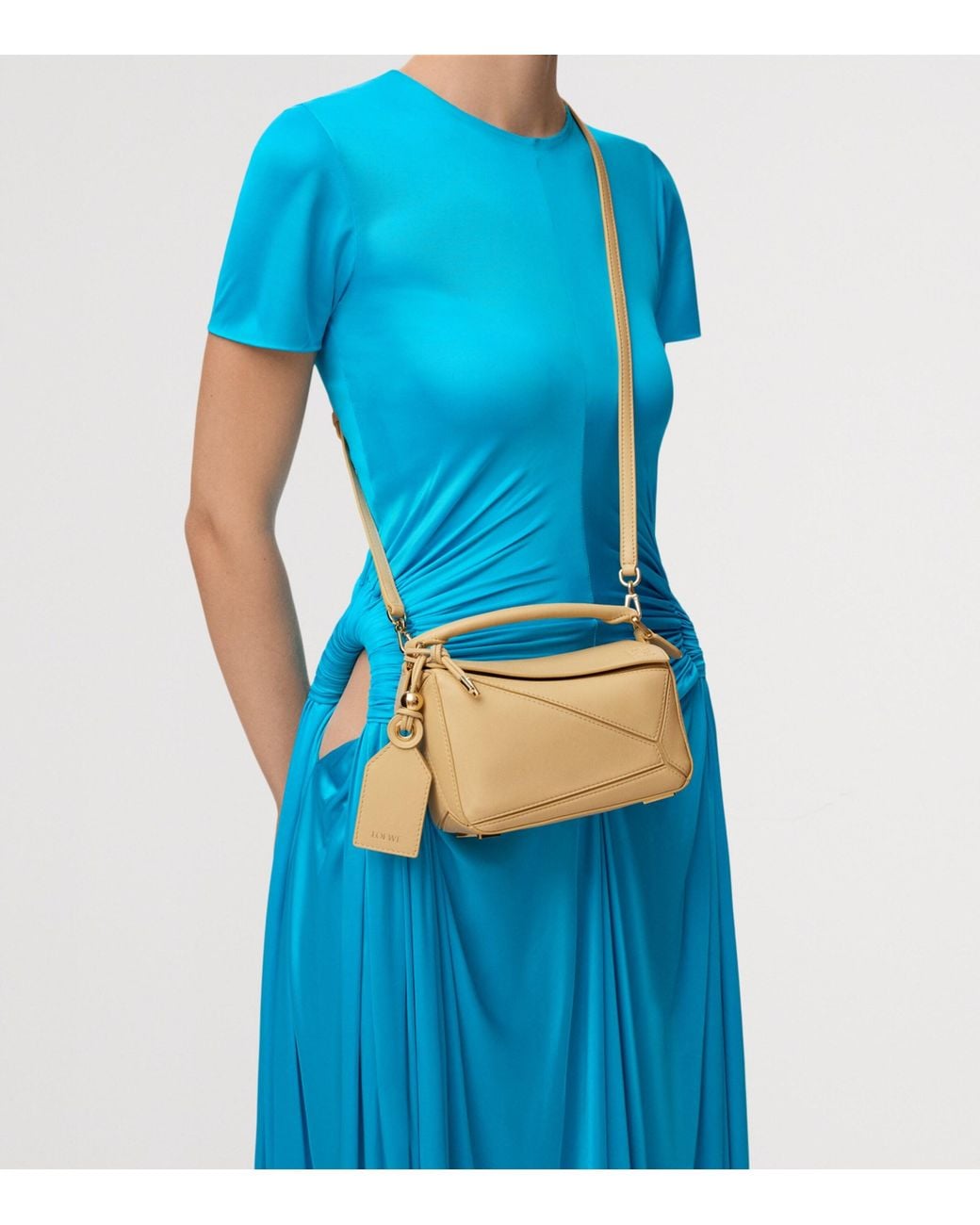 Loewe Natural Mini Leather Featherlight Puzzle Top-Handle Bag