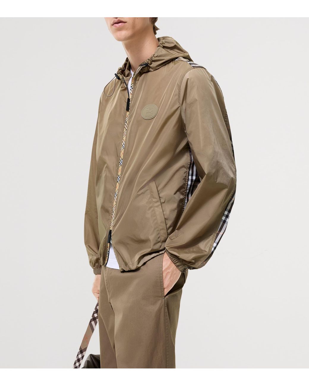 Burberry Green Check-Trim Newport Jacket for men