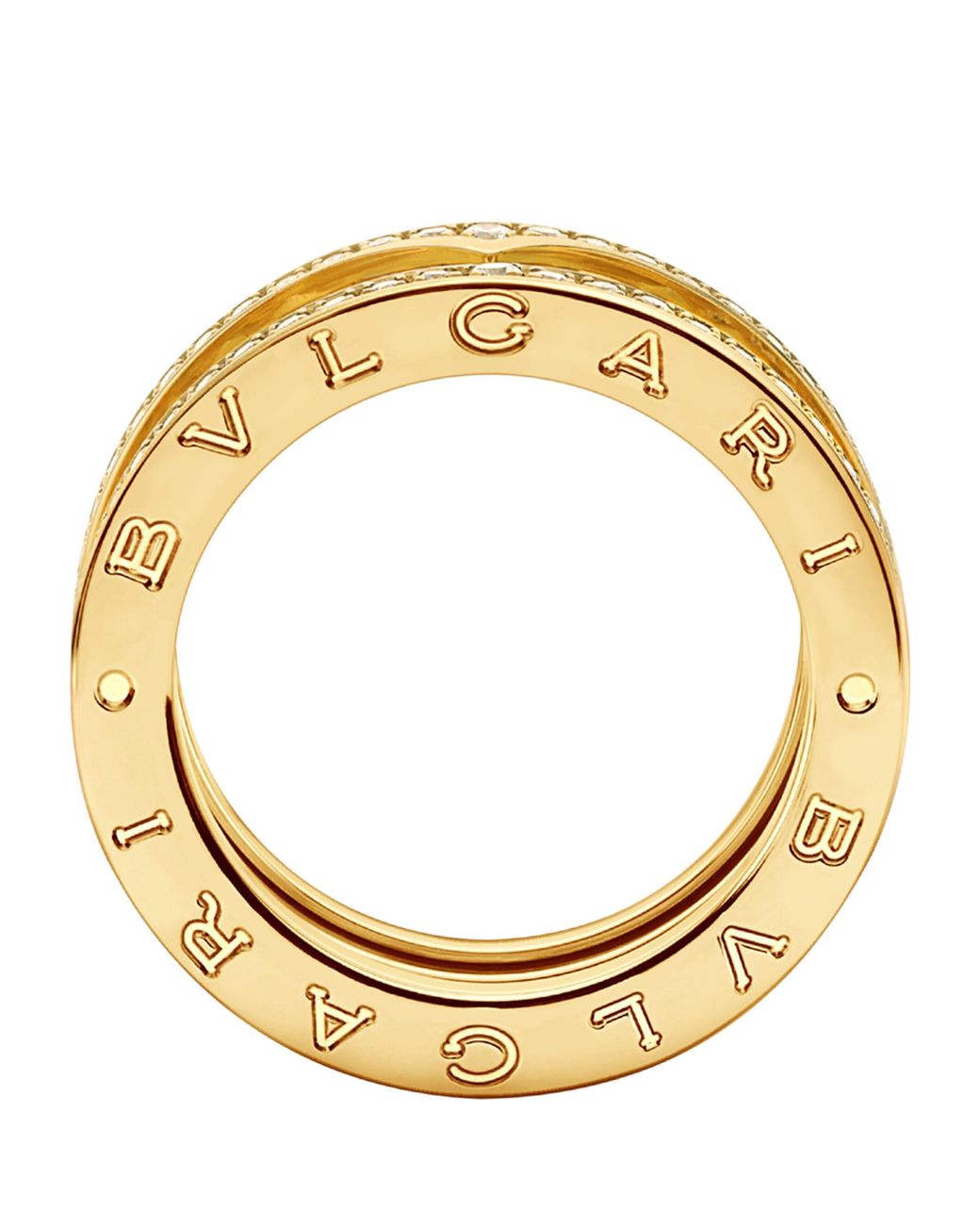 BVLGARI Metallic And Diamond B.Zero1 Rock Two-Band Ring