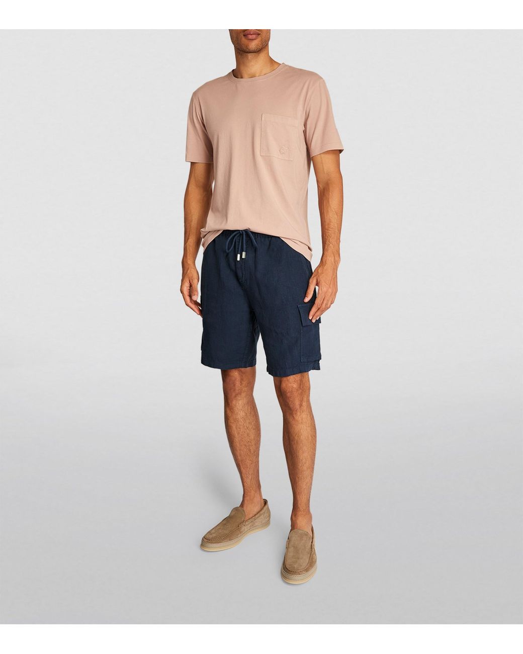 Vilebrequin Blue Linen Baie Shorts for men