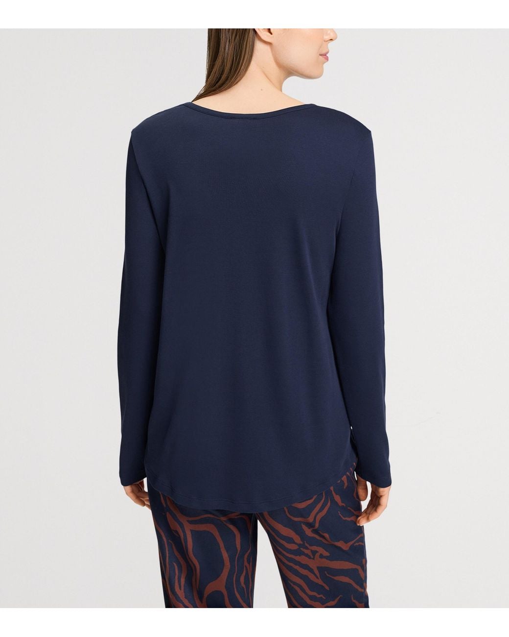 Hanro Blue Cotton Loungy Nights Pyjama Top
