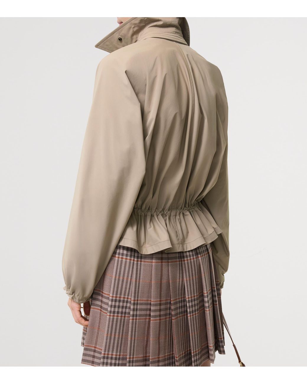 Burberry Natural Rosewin Stretch-Nylon Double-Breasted Jacket