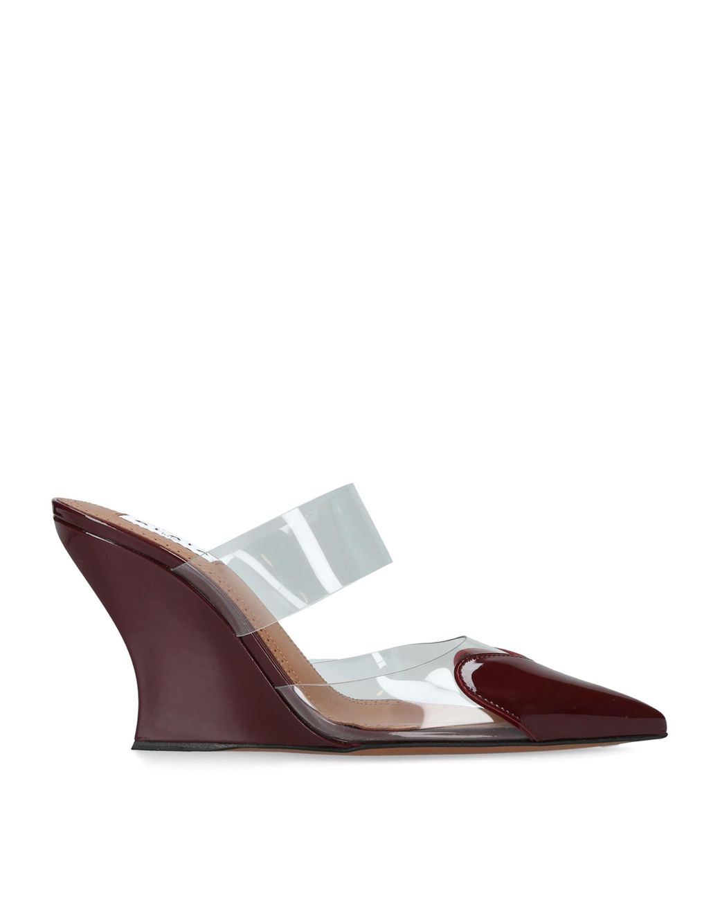Alaïa Purple Leather-Pvc Le Coeur Wedge Mules 90