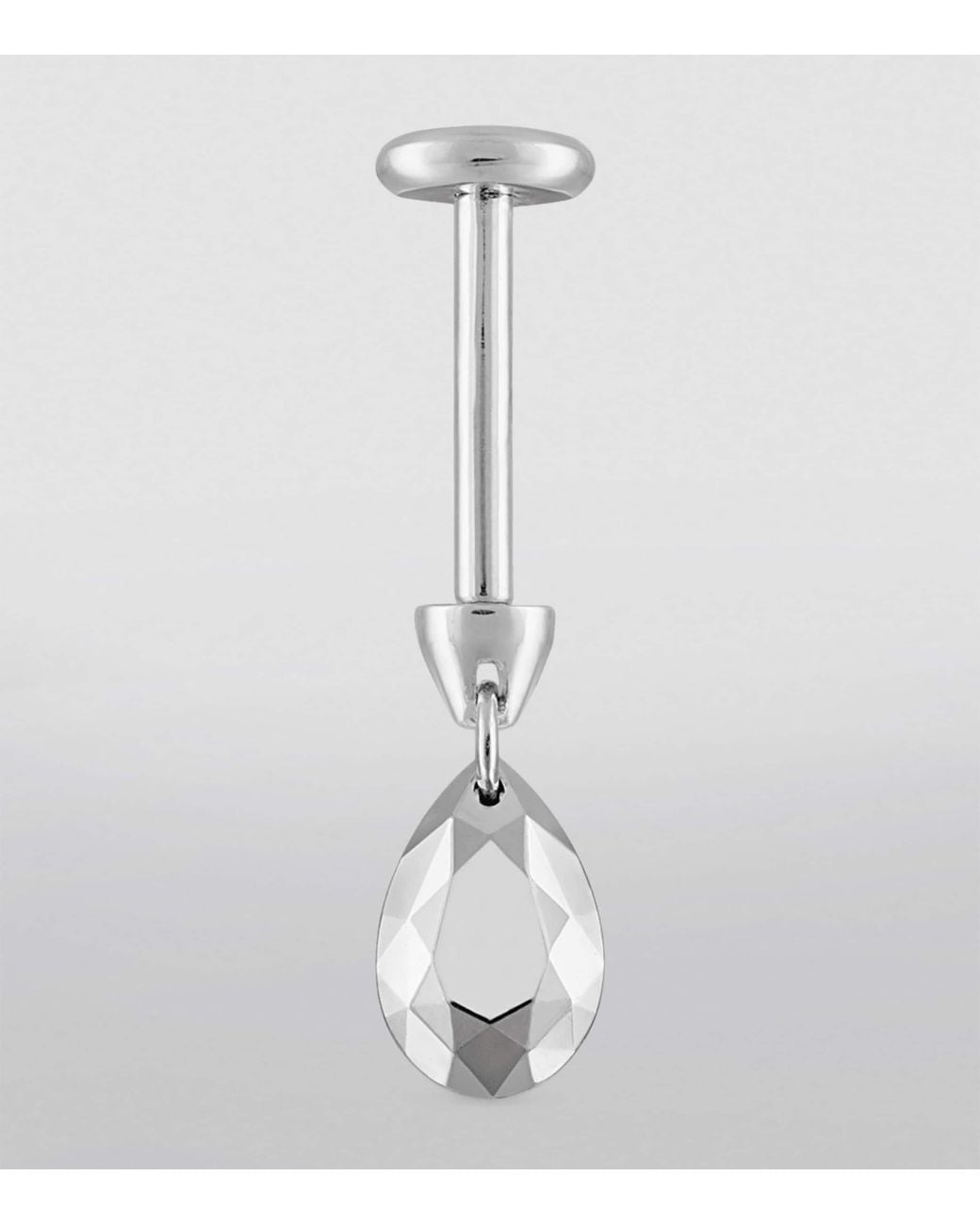 Maria Tash Metallic Faceted Pear Charm Single Threaded Stud