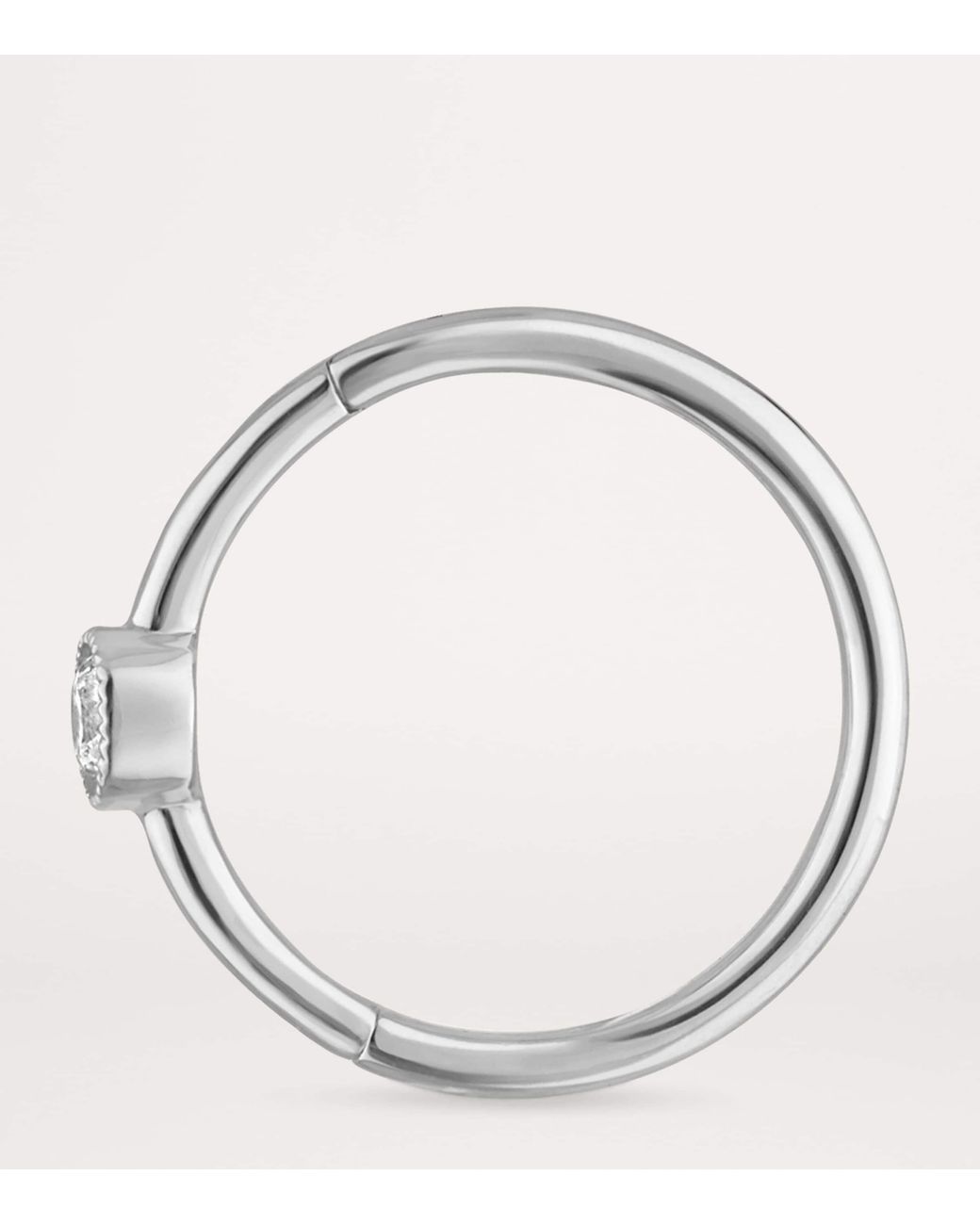 Maria Tash White Scalloped Diamond Clicker Single Hoop Earring